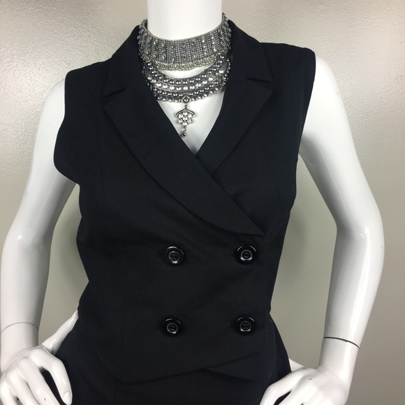 Alice & Olivia Black sleeveless romper 2- CG211 - Picture 3 of 7